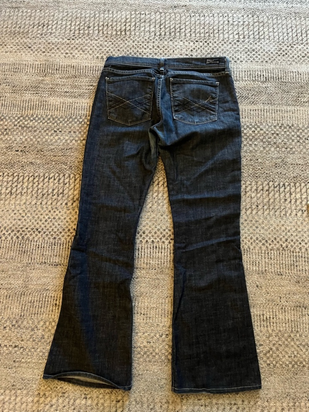 Citizens Of Humanity Dark Indigo Flare Jeans with Back Pocket Stitching